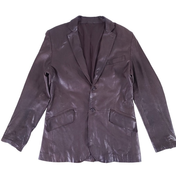 Banana Republic Brown Butter Soft Leather Blazer Jacket Size 40 - Picture 4 of 4